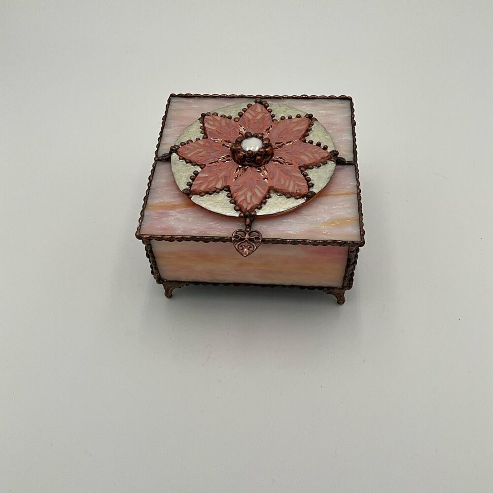 HANDCRAFTED Stained Glass Jewelry Box Keepsake Box